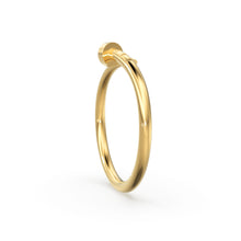 Load image into Gallery viewer, Spiral Nail Ring / 14k Gold Spiral Nail Screw Minimalist Ring / Open Nail Ring / Promise Best Friends Ring / Construction Rose Gold Ring