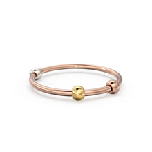 Load image into Gallery viewer, Playful Bead Stacking Ring / 14k Gold Spinning Ring / Anxiety Ring / Dainty Gold Ring / Thin Stacking Ring / Tiny Gold Ring / Abacus Ring