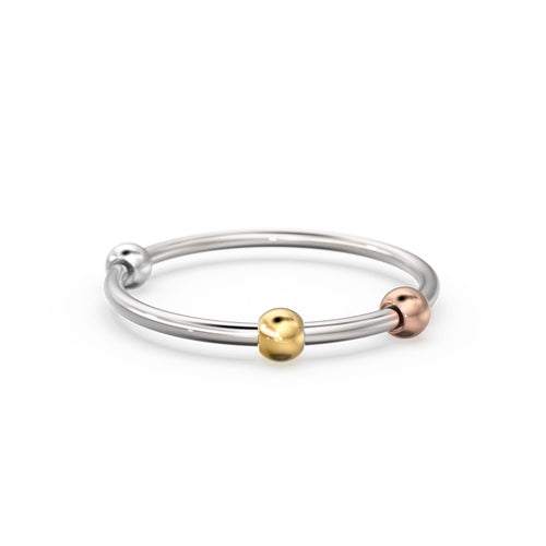 Playful Bead Stacking Ring / 14k Gold Spinning Ring / Anxiety Ring / Dainty Gold Ring / Thin Stacking Ring / Tiny Gold Ring / Abacus Ring