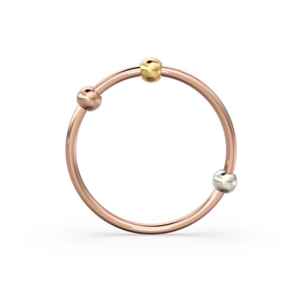 Playful Bead Stacking Ring / 14k Gold Spinning Ring / Anxiety Ring / Dainty Gold Ring / Thin Stacking Ring / Tiny Gold Ring / Abacus Ring