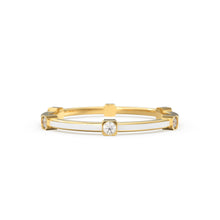 Load image into Gallery viewer, Diamond White Enamel Ring in 14k Gold / White Enamel Handmade Ring / Designer Gemstone Ring / Diamond Enamel Band/ Minimalist Round Cut Ring