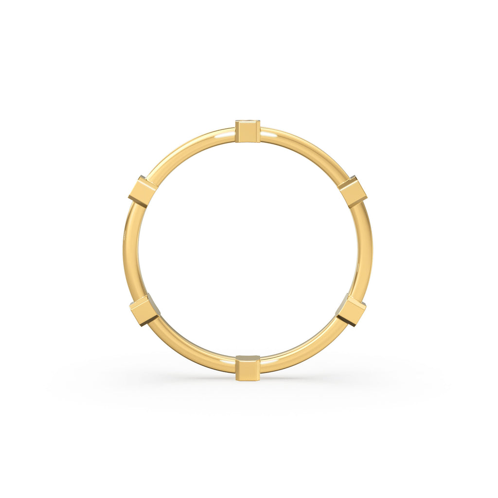 Diamond White Enamel Ring in 14k Gold / White Enamel Handmade Ring / Designer Gemstone Ring / Diamond Enamel Band/ Minimalist Round Cut Ring
