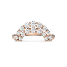 Load image into Gallery viewer, Bohemian Emerald Wedding Ring Set, Emerald Solitaire Ring with Emerald Lab Diamond Curved Band, Green Engagement Ring