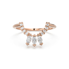 Load image into Gallery viewer, Pear Morganite Diamond Ring Set 10k 14k Gold, Morganite Engagement Ring with Curved Diamond Band, Wedding Ring Set