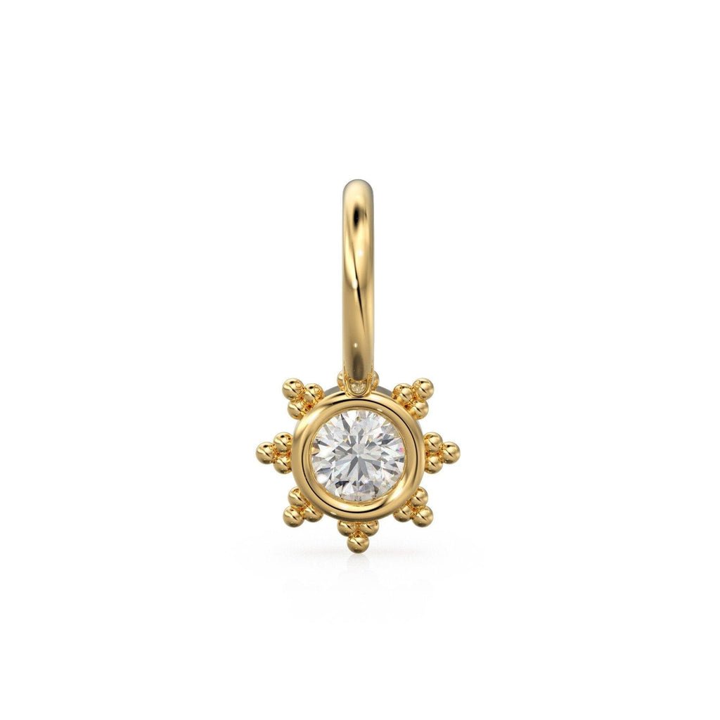 Antique Brilliant Diamond 18k Gold Charm Pendant / 14k 18k Solid Gold Pendant / Handmade Diamond Pendant / Natural Diamond Pendant Necklace - Jalvi & Co.