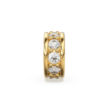 Load image into Gallery viewer, Diamond Eternity Wheel 14k Solid Gold Rondelle Spacer Finding Bead, Diamond Spacer, Diamond Finding, Solid Gold Bead, 6mm 8mm 10mm - Jalvi &amp; Co.