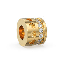 Load image into Gallery viewer, Heart Real Diamond 18k Solid Gold Eternity Rondelle Wheel Spacer Handmade Beads - Jalvi &amp; Co.