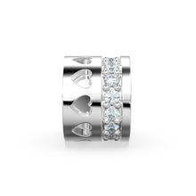 Load image into Gallery viewer, Heart Real Diamond 18k Solid Gold Eternity Rondelle Wheel Spacer Handmade Beads - Jalvi &amp; Co.