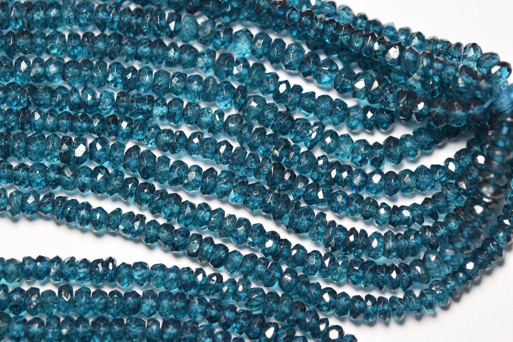 2 Strands 13 Inches Strand, Mystic London Blue Topaz Faceted Rondelles, Size 4mm St Patricks Day