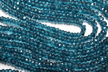 Load image into Gallery viewer, 2 Strands 13 Inches Strand, Mystic London Blue Topaz Faceted Rondelles, Size 4mm St Patricks Day