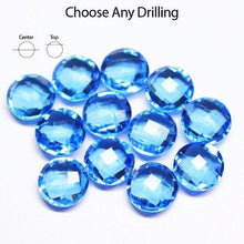 Load image into Gallery viewer, Swiss Blue Topaz Quartz Faceted Coin Beads Matching Pair 24pcs 8mm