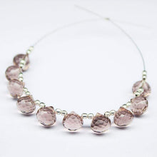 Load image into Gallery viewer, Pink Morganite Color Quartz Micro Faceted Onion Briolette Gemstone Beads 30pc 7mm