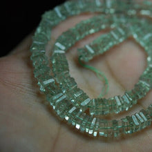 Load image into Gallery viewer, Green Amethyst Smooth Heishi Cube Square Gemstone Loose Spacer Beads 16" 5mm 6mm