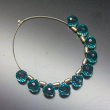 Load image into Gallery viewer, Sky Blue Quartz Micro Faceted Onion Briolette Gemstone Loose Pair Beads 7mm 24pc