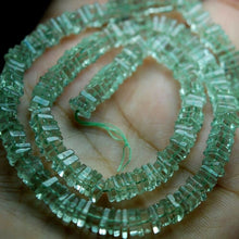 Load image into Gallery viewer, Green Amethyst Smooth Heishi Cube Square Gemstone Loose Spacer Beads 16" 5mm 6mm