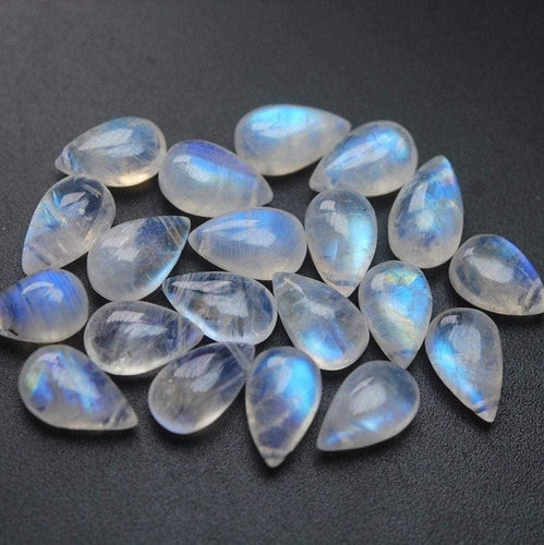 Blue Flashy Rainbow Moonstone Smooth Pear Shape Briolettes, Moonstone Beads, Blue Moonstone Pair Drop Beads, 12mm Size, 25 PAIRS 50ps
