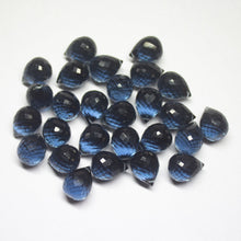 Load image into Gallery viewer, 12 pcs 13mm, London Blue Quartz Faceted Teardrop Loose Beads, Quartz Beads, Blue Quartz