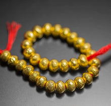 Load image into Gallery viewer, 5pc, Handmade 18k Solid Gold Handmade Textured Rondelle Hollow Beads Spacer Findings St Patricks Day