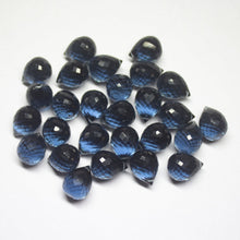 Load image into Gallery viewer, 12 pcs 13mm, London Blue Quartz Faceted Teardrop Loose Beads, Quartz Beads, Blue Quartz