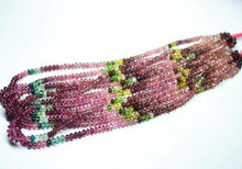 Load image into Gallery viewer, Tourmaline Watermelon Multi Smooth Rondelle Gemstone Loose Beads 14" 4mm 4.5mm