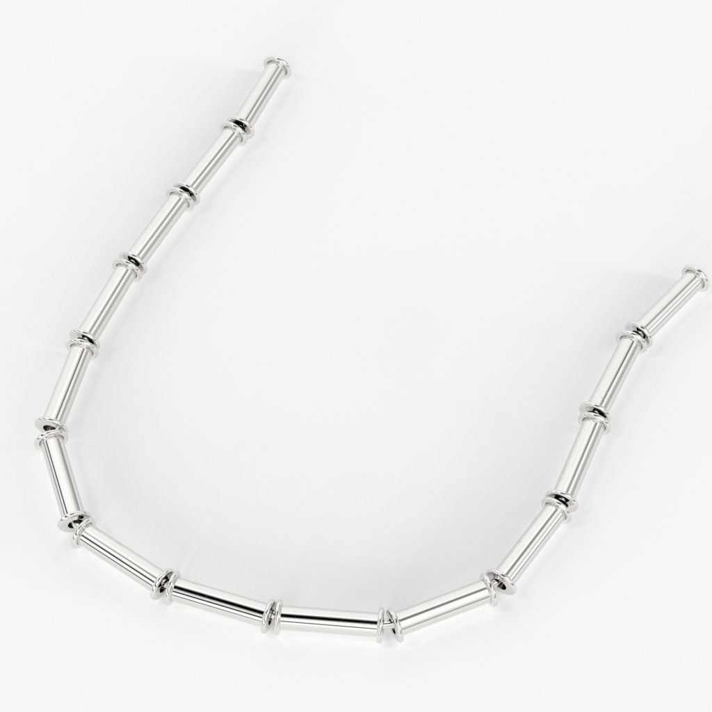 2.7mmx8mm 18k Solid Yellow Gold Fancy Bamboo Tube Spacer Beads (10 pieces) St Patricks Day