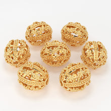 Load image into Gallery viewer, 18k Solid Gold Handmade Designer Floral Spacer Bead Finding 9mm 10mm 11mm St Patricks Day