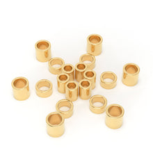 Load image into Gallery viewer, 14k Solid Gold Tube Spacer Beads Stringing Jewelry Crimp Beads St Patricks Day