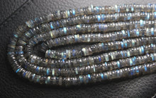 Load image into Gallery viewer, 2 Strands 14 Inches Strand, Finest Quality,Blue Flashy Labradorite Smooth Buttons Beads, 5-6mm Large