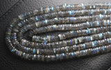 2 Strands 14 Inches Strand, Finest Quality,Blue Flashy Labradorite Smooth Buttons Beads, 5-6mm Large