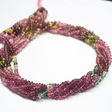 Load image into Gallery viewer, Tourmaline Watermelon Multi Smooth Rondelle Gemstone Loose Beads 14" 4mm 4.5mm