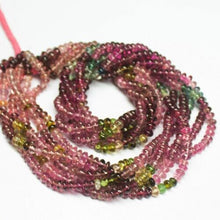 Load image into Gallery viewer, Tourmaline Watermelon Multi Smooth Rondelle Gemstone Loose Beads 14" 4mm 4.5mm