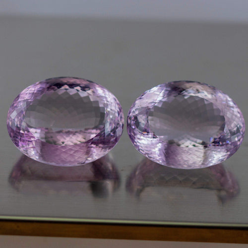 369 Cts Certified Rose De France Natural Pink Amethyst Matching Gemstone Pair