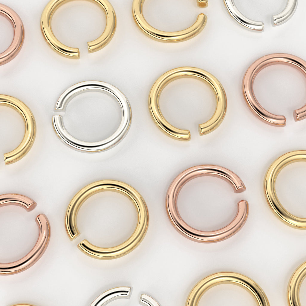 4MM 22 Gauge 18k Solid Yellow Gold Open Jump Ring (5 pieces) St Patricks Day