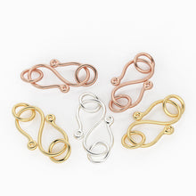 Load image into Gallery viewer, 8.5mmx14.5mm 18k Solid Gold Classic S Hook Clasp Finding St Patricks Day