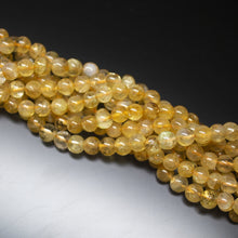 Load image into Gallery viewer, 13" Full Strand, Golden Rutile Quartz Smooth Smooth Heishi Shape Gemstone Beads, Rutile Quartz Beads, 6mm