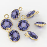 14k Solid Yellow Gold 6mm Royal Blue Tanzanite Charm Pendant / Tanzanite Charm / Tanzanite Gold Charm / Solid Gold Charm