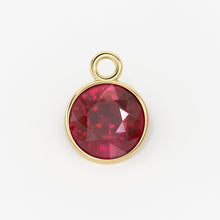 Load image into Gallery viewer, 14k Solid Yellow Gold 4,5,6mm Natural Glass Filled Ruby Charm Pendant