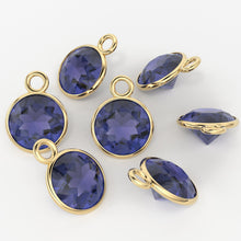 Load image into Gallery viewer, 14k Solid Yellow Gold 4,5,6mm Natural Blue Iolite Charm Pendant