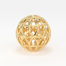 Load image into Gallery viewer, 18k Solid Gold Designer Fancy Round Sphere of Death Spacer Bead Finding 6mm 8mm 10mm St Patricks Day