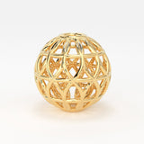 18k Solid Gold Designer Fancy Round Sphere of Death Spacer Bead Finding 6mm 8mm 10mm St Patricks Day