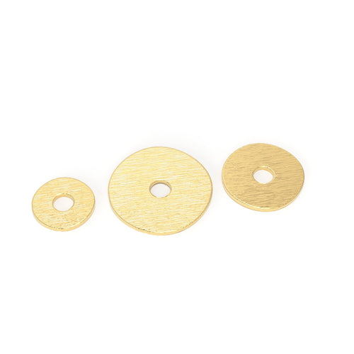 18k Solid Gold Thin Disk Spacer Beads 3mm 4mm 5mm 6mm Flat Cap Divider Component Finding 10 pieces St Patricks Day