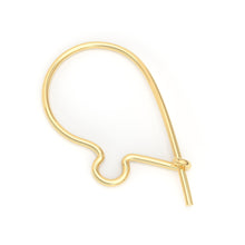Load image into Gallery viewer, 9mmx17mm 23 GAUGE 14k Solid Yellow Gold French Hook Kidney Earwires Pair St Patricks Day