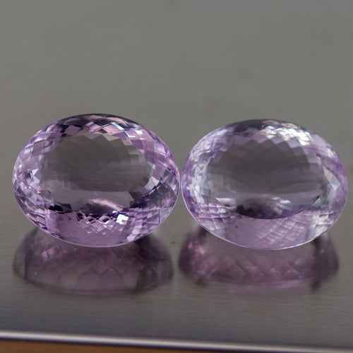 229 Cts Certified Rose De France Natural Pink Amethyst Matching Pair Loose Gemstone Pair