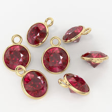 Load image into Gallery viewer, 14k Solid Yellow Gold 4,5,6mm Natural Glass Filled Ruby Charm Pendant