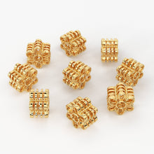 Load image into Gallery viewer, Floral Stacked Solid Gold Handmade Spacer Gold Bead Finding 8mm 10mm