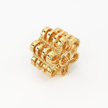 Load image into Gallery viewer, Floral Stacked Solid Gold Handmade Spacer Gold Bead Finding 8mm 10mm