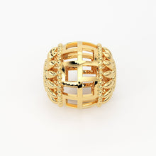 Load image into Gallery viewer, Designer Cage Solid Gold Handmade Round Spacer Gold Bead Finding 8mm 10mm