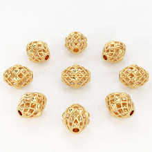 Load image into Gallery viewer, Solid Gold Handmade Designer Marquise Spacer Gold Bead Finding 7mm