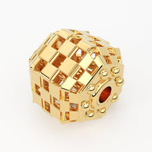 Load image into Gallery viewer, Solid Gold Handmade Hexagonal Cube Spacer Gold Bead Finding 6mm