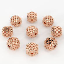 Load image into Gallery viewer, Solid Gold Handmade Hexagonal Cube Spacer Gold Bead Finding 6mm